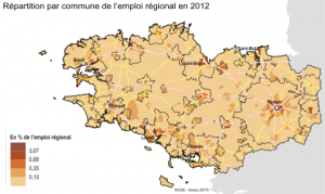 Répartition de l'emploi régional en 2012