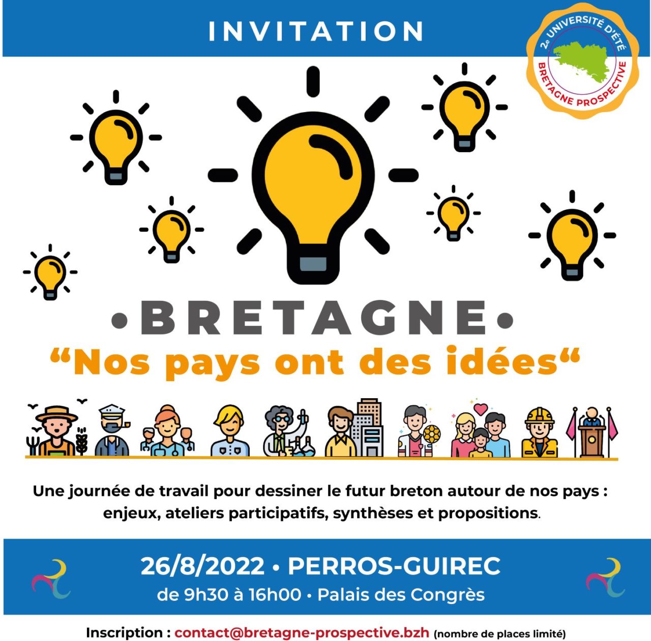 « Bretagne – Nos Pays ont des idées », thème de la 2e Université d’été de Bretagne Prospective le 26 août